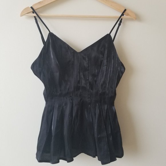 H&M Women's Black Metallic Low Back Cami, Size 2 - Picture 2 of 8